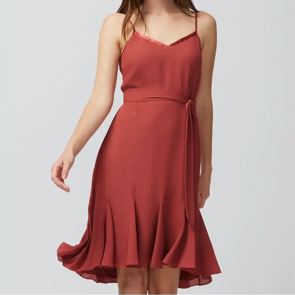 White House Black Market Blaze Godet Sleeveless Slip Dress